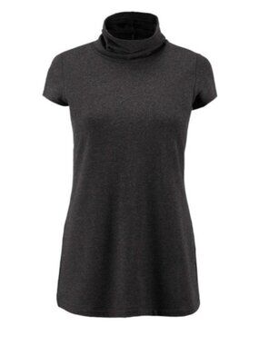 💋Cabi Women’s mock neck Roll Up Tee charcoal gray Size Small